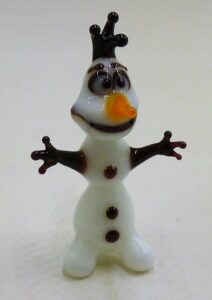 Figurka szklana piękny Bałwan biały Śmieszny Prezent FS średnia