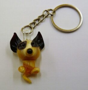 Brelok Figurka szklana PIES Bulterier Brązowy FS