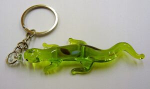 Brelok Figurka szklana Jaszczurka Zielona FS średn