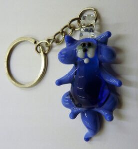 Brelok Figurka szklana KOT Niebieski FS średnia