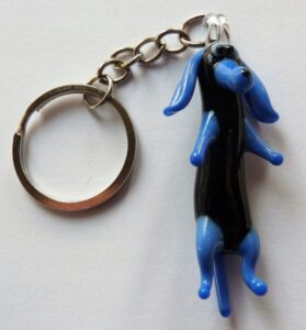 Brelok Figurka szklana Jamnik Czarny FS średnia