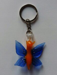 Brelok Figurka szklana Motyl niebieski Motylek FS