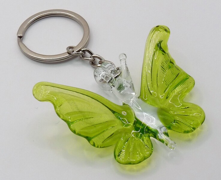 Brelok Figurka szklana piękny Motyl Zielony Prezent FS średnia