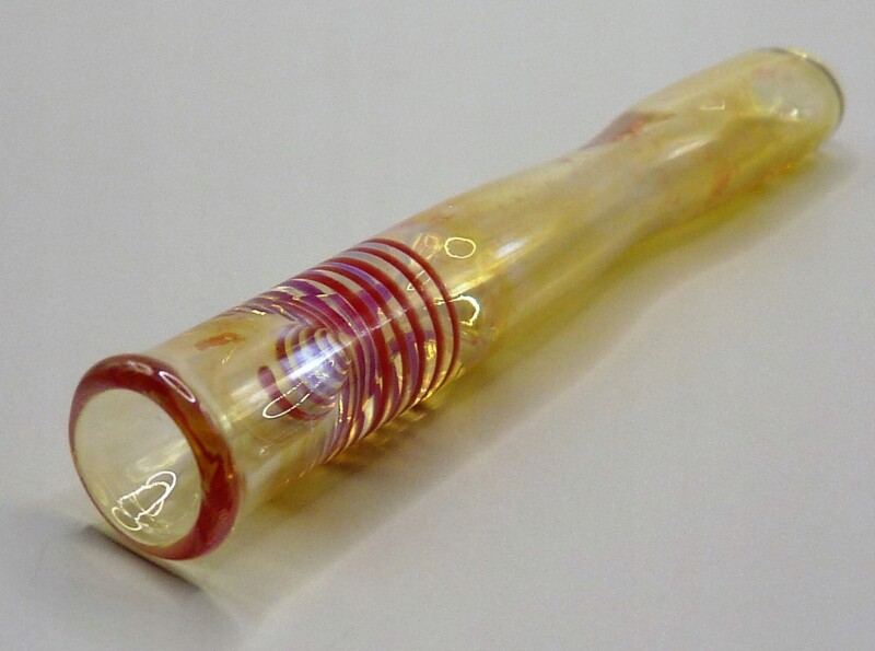 Artystyczna Lufka szklana Brązowa ZŁ Rękodzieło Lufki szklane Ø 13mm 13A