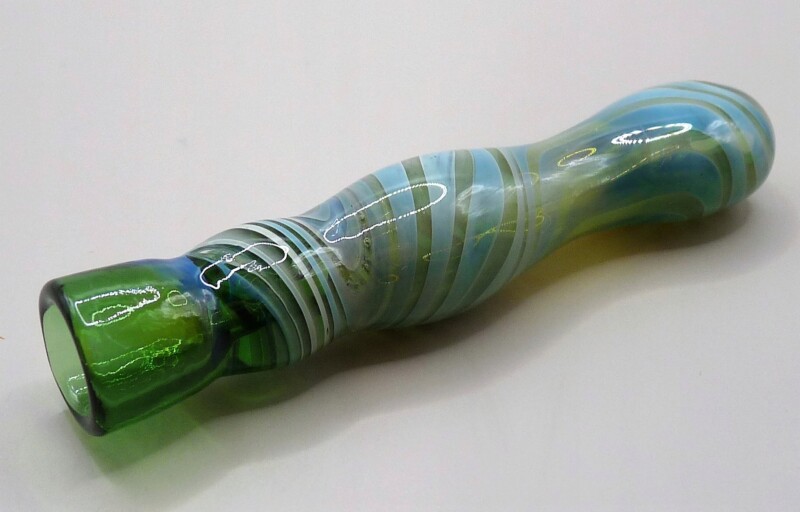 Artystyczna Lufka szklana Zielona SR Rękodzieło Lufki szklane Ø 13mm 13G
