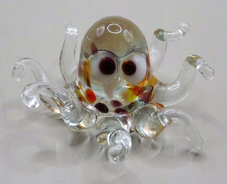 Figurka szklana Ośmiornica Przezroczysta Morskie Ryba Prezent FS średni